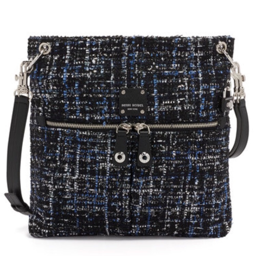 Henri Bendel Jetsetter Large Tweed Messenger Bag